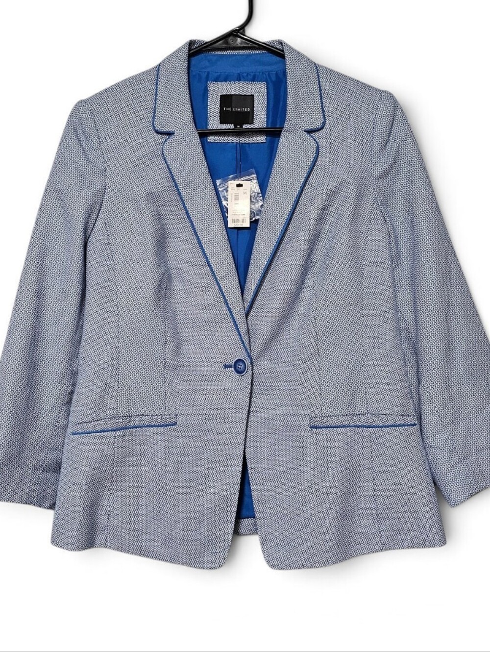 The Limited Blue Patterned Fully Lined Blazer Womens NWT Size M